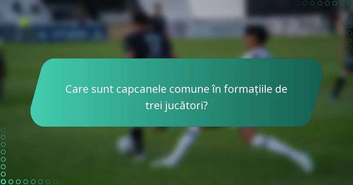 Care sunt capcanele comune în formațiile de trei jucători?