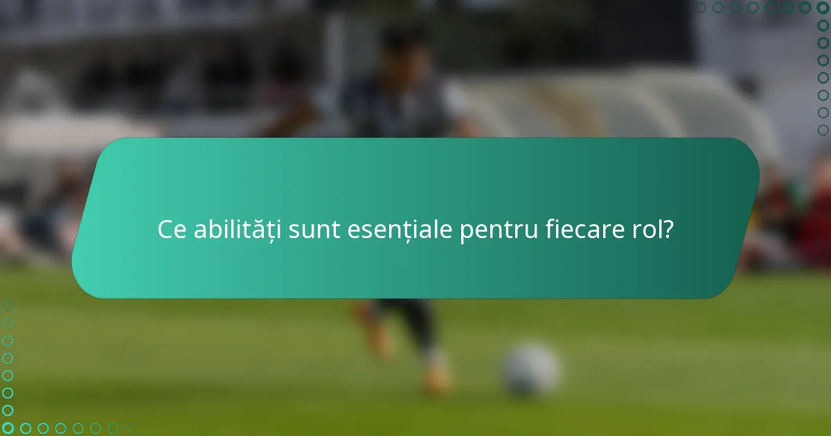 Ce abilități sunt esențiale pentru fiecare rol?