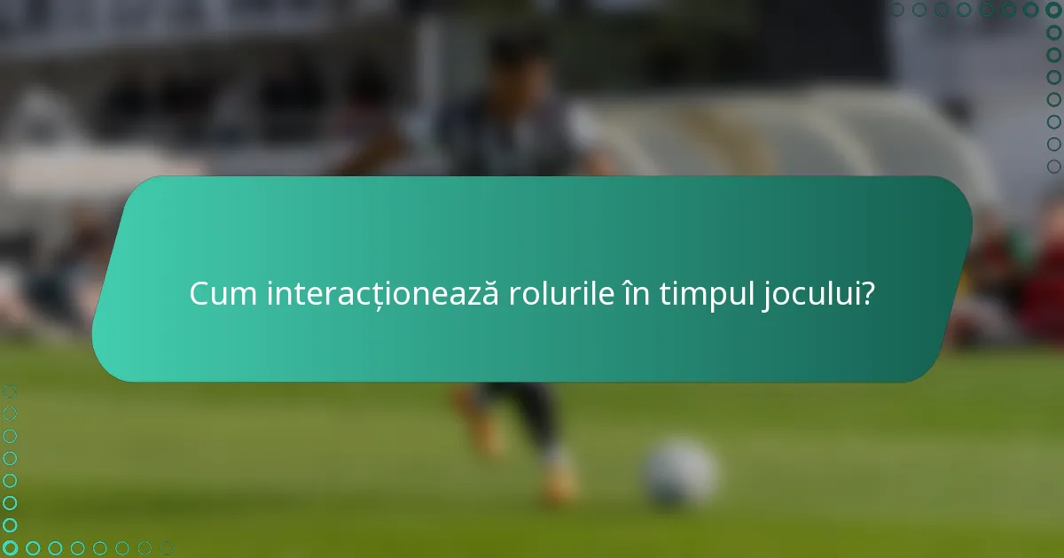 Cum interacționează rolurile în timpul jocului?