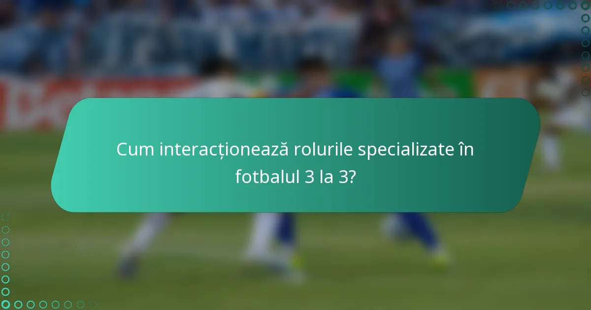 Cum interacționează rolurile specializate în fotbalul 3 la 3?