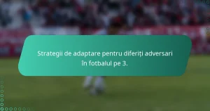Strategii de adaptare pentru diferiți adversari în fotbalul pe 3.
